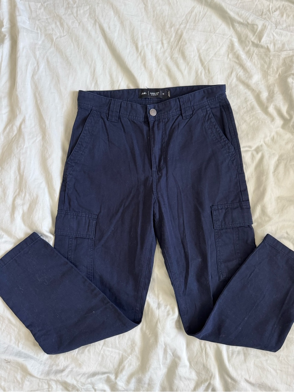 Cotton On Navy Straight-Leg Cargo Pants